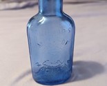 VINTAGE  PHILLIPS MILK OF MAGNESIA COBALT BLUE GLASS EMBOSSED BOTTLE 5&quot; - $6.92