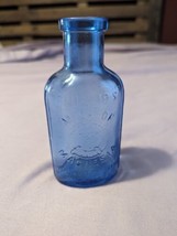 Vintage Phillips Milk Of Magnesia Cobalt Blue Glass Embossed Bottle 5&quot; - £5.51 GBP