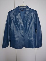 Chadwick&#39;s Of Boston Ladies Blue Leather JACKET-12-NWOT-VERY SOFT/LIGHTWEIGHT - £28.40 GBP