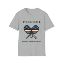 Pickleball - Because Adulting Is Hard T-Shirt Unisex Small-3XL White Sport Grey - £12.38 GBP+