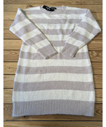 lulus NWT women’s stripe sweater dress size L Tan cream SF - £11.89 GBP