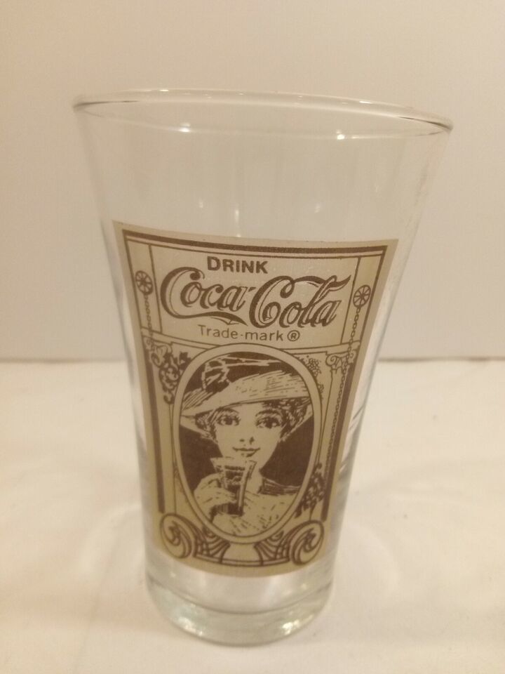 Coca Cola Glass Vintage Recreation 16 oz Victorian Lady Flair. The Archives. G2 - $8.91