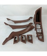 For BMW 5 Series F10 F11 7pc Brown Inner Window Switch Armrest Door Hand... - £40.75 GBP