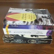 3 x Paperback Book Lot - To Kill a Mockingbird,  A Raisin in the Sun, Nvr 2 Late - £5.51 GBP