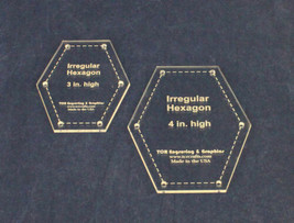 Irregular Hexagon Set - Quilting Templates 1/8 Inch Acrylic - £17.72 GBP