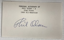 Phil Olsen Signed Autographed 3x5 Index Card - Football - £7.83 GBP