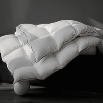 Premium Hungarian White Goose Down Comforter, Fluffy Down Duvet Insert King Size - £372.90 GBP