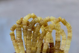 Natural 8 inch faceted yellow OPAL heishi beads coins gemstone beads, 6--8mm, na - £24.95 GBP