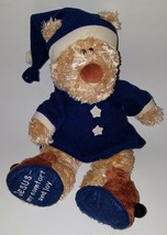 Zeb Parable Brown Teddy Bear Plush Lovey 16&quot; Stuffed Animal Blue PJs GUN... - $19.75