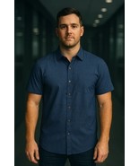 Margaritaville Men&#39;s UPF 30+ Short Sleeve Twilight Blue Button Quick Dry... - €13,55 EUR