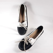 Tommy Hilfigers Blue White Boat Shoes Loafers Leather Upper Womens Size 7.5 - £20.57 GBP