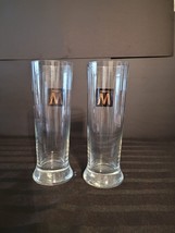 Molson Beer Glasses Pilsner Styles Black and Gold Logo - £31.64 GBP
