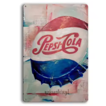 Pepsi-Cola Refreshing Vintage Novelty Metal Sign 12&quot; x 8&quot; Wall Art - £7.03 GBP