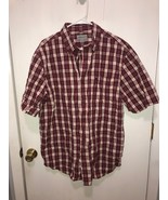 Carhart Mens SZ Large Relaxed Fit Short Sleeve Plaid Button Front Pocket... - £8.56 GBP