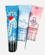 Bath & Body Works Lip Gloss LOT 3 Peppermint Patty Frosted Icing Rainbow Swirl - $19.99