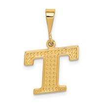 14K Yellow Gold Initial T Charm Letter Pendant Jewelry - £99.99 GBP