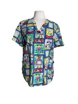 Cherokee Womens Scrub Top Size Small Dogs Cats Vet Nursing Medical Blue ... - $14.85