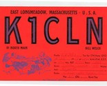QSL Card K1CLN East Longmeadow Massachusetts 1959 - £11.05 GBP