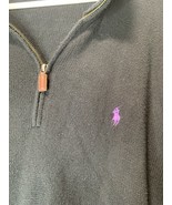 Vintage 90s Polo Ralph Lauren Black Pullover Sweater Purple Pony size 2XL - $40.96 CAD