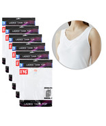 BYC Women&#39;s White 100% Cotton Lightweight Tank Top A Shirts Pack of 12 - $1,130.55 MXN