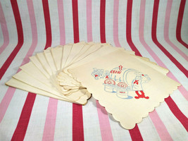 Charming Vintage Chef with Chow Wagon Graphic 30pc Scallop Edge Paper Napkins - £7.97 GBP