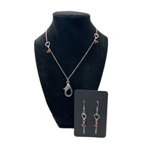 Dont Mess With Cupid Red Lanyard Necklace &amp; Earring Set - £17.15 GBP