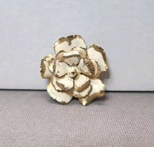 Vintage Giovanni Gold-tone Rose Flower Brooch Pin 1.75&quot; Costume Jewelry Signed - £13.74 GBP