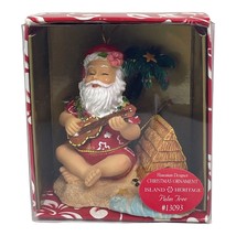 Santa on Beach Hand Painted Hawaiian Ornament By Island Heritage Christmas - £14.41 GBP
