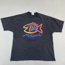 Vintage 90s MAUI Kona Fish Black By Sgt. Leisure T-Shirt Size XL USA - £14.89 GBP