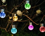 Hanging Solar Lights Outdoor, 8 Pack Decorative Cracked Glass Ball Light... - $33.99