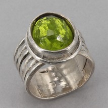Retired Silpada Oxidized Sterling Silver Green Glass DAINTREE Ring R1463 Sz 4.75 - £31.45 GBP