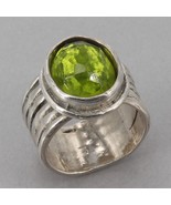Retired Silpada Oxidized Sterling Silver Green Glass DAINTREE Ring R1463... - £31.41 GBP
