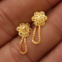 Tiny Stud Flower Earrings 20k Gold Stud Tops Women Earrings Baby Earrings Handma - £155.87 GBP