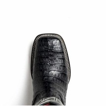 TUCSON Genuine Caiman Belly Skin Cowboy Boot from the Western Collection Black image 5