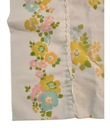 1970s Floral Hippie Pillowcase Retro Vintage Yellow Orange Green Sz Queen - $9.54