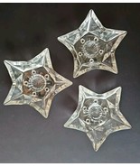 Vintage Trio of Hazel ATLAS 5 point Star Shaped Pressed Clear Glass Cand... - $456.28 MXN