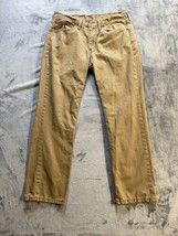 Levi&#39;s 514 Jeans Straight Leg Khaki Tan Men&#39;s 34x28 (Tag 34x30) Regular Fit - £11.79 GBP
