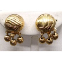 Sarah Coventry Golden Wardrobe Earrings, Vintage Gold Tone Round Clip Ons - $35.80