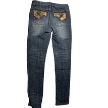 Uproar Boys Size 14 Reg Jeans Adjustable Waist Leather Trim Pocket embel... - $14.84