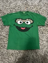 VTG Sesame Street Oscar The Grouch Green Short Sleeve T-Shirt Size L - £14.35 GBP