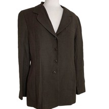 Linda Allard Ellen Tracy Womens Blazer Size 8 Wool Blend Brown Black Jac... - $15.84