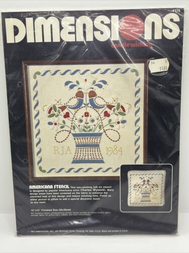 1983 Dimensions Candlewicking Kit  C. Wysocki AMERICANA STENCIL #4116 Birds - $11.61