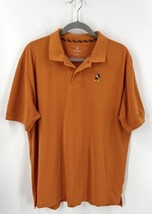 Disney Parks Mens Polo Shirt Size L Orange Mickey Mouse Embroidered Shor... - $33.66