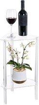 Hmyhum Clear Acrylic Triangle End Table, Corner Side Table For, Easy Ass... - $64.99
