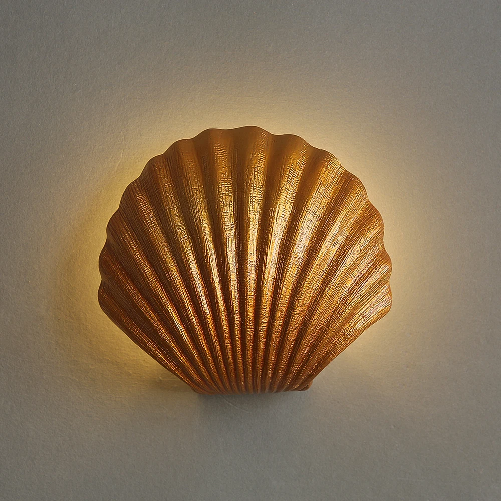 Modern Sea Shell LED Wall Lamps wall Lights Resin Lampshade Indoor Lighting - $52.94