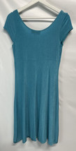 Ronni Nicole Travel Style Stretchy A Line Dress VTG Blue Wrinkle Resist 8 - £23.33 GBP