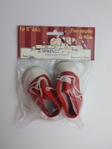 1996 RED &amp; WHITE SNEAKERS-TENNIS SHOES -FITS 18&quot; Doll - $9.89