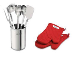All-Clad 6-Piece Stainless Steel Utensil Set with All-clad Mitts - £81.95 GBP