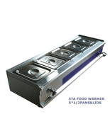 Top Grade 5-Pan Stainless Steel Bain-Marie Buffet Food Warmer Kitchen Eq... - $485.30