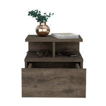 Nightstand Floating Flopini with 1-Drawer and Shelves -Dark Walnut - £6,425.06 GBP
